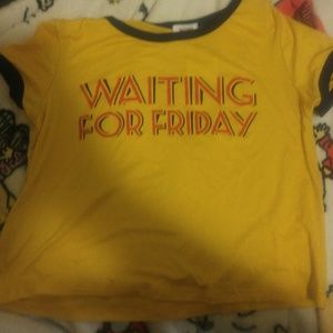 Yellow and blue tee. Half Shirt so cute . 70s